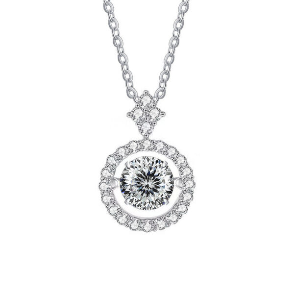 BIJOX STORY 1 CT Moissanite Pendant For Women Simulated Diamond Necklace S Sterling Sier Jewelry Girl Valentine's Day Gift