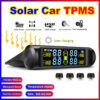 4b44dc5527f25732 Intelligent TPMS Solar Tyre Monitoring System Parking Sensors For Cars Temperature Tire Air Pressure Gauge