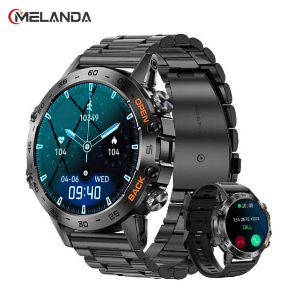 4b462616aeca2f12 MELANDA Steel 1.39" Bluetooth Call Smart Watch Men Sports Fiess Tracker Watches IP67 Waterproof Smartwatch for Android IOS K52