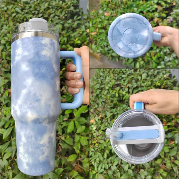 40oz Chocolate Gold Black Chroma TieDye Adventure Quencher H2.0 Tumbler Cups Handle Insulated Travel Lids Straw Stainless Steel Water Bottles With 1:1 0320