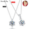 1ct D VVS1 Moissanite Pendant Necklace for Women Wedding Bridal 100% S925 Sterling Silver Necklace Plated 18K Anniversary Gift