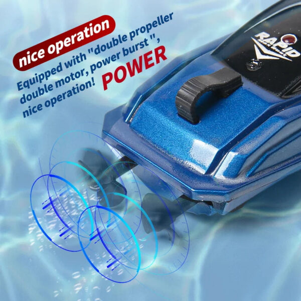 4b797c94aa9eaad3 Mini RC Boat 5km/h Radio Remote Controlled High Speed Ship with LED Light Palm Boat Summer Water Toy Pool Toys Models Gifts