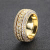 4b7a382fde333492 HOYON Moissanite Diamond Shape Cuban For Men S Sterling Sier Gold Rings 3 Layers Hip Hop Goregous Sparkling Jewelry