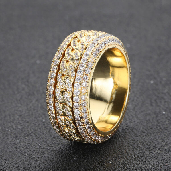 4b7a382fde333492 HOYON Moissanite Diamond Shape Cuban For Men S Sterling Sier Gold Rings 3 Layers Hip Hop Goregous Sparkling Jewelry