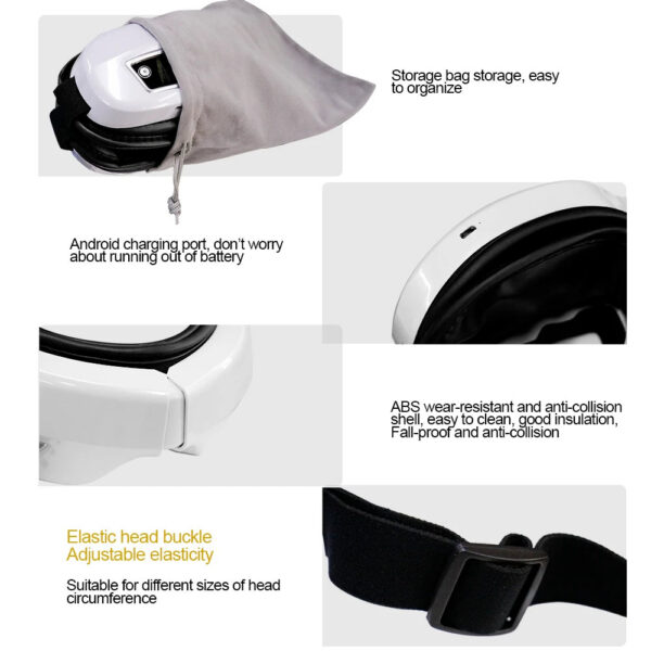 4b85b0c857b80548 Eye Massage Instrument Vibration Airbag Pressure Hot Compress Eye Massager Bluetooth Music Relax Fatigue Eye Care Foldable