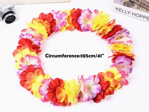 4b9fb348cd5e1ba4 Hawaiian Hula Leis Dance Garland Artificial Flowers Neck Loop for Luau Party Costumes (Pink)