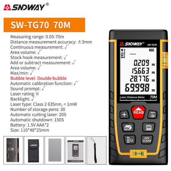 4ba59843cbb980ed SNDWAY SW Rangefinder Digital Distance Professional High Precision Mini Range Finder Laser Tape Measure Trena Meter