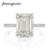 4bae497834f5fbf3 PANSYSEN Sterling Sier Emerald Cut High Carbon Diamond gemstone Wedding Rings for Women Proposal Engagement Ring
