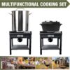 4bba4dfb9ec4df31 260,000 BTU Outdoor Propane Gas Stove with 0-30 PSI Adjustable Regulator and Steel-Braided Hose for Outdoor Home Cooking and Turkey Frying