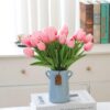 4bc9c9c5c3db3f2f Dark Pink Tulips Artificial Flowers 20Pcs Real Touch Faux Fake Tulips Flowers for Home Office Wedding Decor Artificial Tulips Flower Arrangement Bouquet Faux Flowers for Decoration