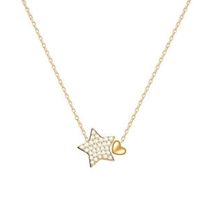 Birthday Gift Sterling Sier Cute Shiny Star Collar Pendant Flashing Diamond Necklace Woman Charm Jewelry Wedding Party Gif