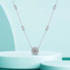 GRA Certified 0.3-3ct Moissanite for Women Sterling Sier Chain D Color VVS1 Round Cut Diamond Pendant Necklace