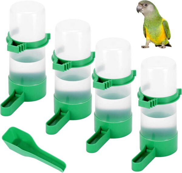 4be8720926a56d96 Bird Water Dispenser for Cage, 4pcs Bird Water Bowl 140ml Automatic No Mess Gravity Feeder Bird Watering Supplies for Pet Parrot, Parakeets, Cockatiel, Budgie Lovebirds and Other Birds