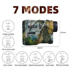REVASRI Laser Rangefinder 1000 Yards Rechargeable Battery Hunting Range Finder with Target Acquisition Technology E