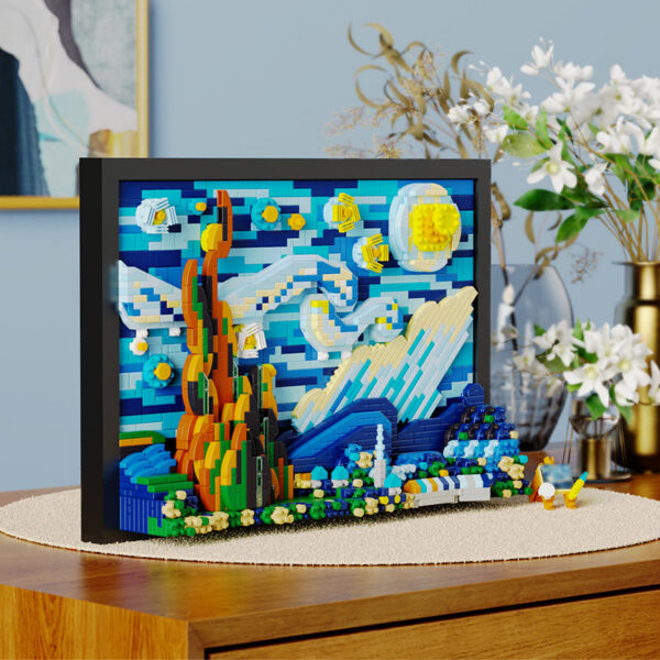 1731pcs Creative 3D Oil Painting Building Blocks Set Famous Art Photo Frame DIY Home Decorations Adult Assembled Toys Kids Gifts