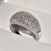 Real Gold Rings Women Full Diamond Fine Jewelry Wedding Anniversary Party for Girlfriend&Wife Gift Bijoux Femme
