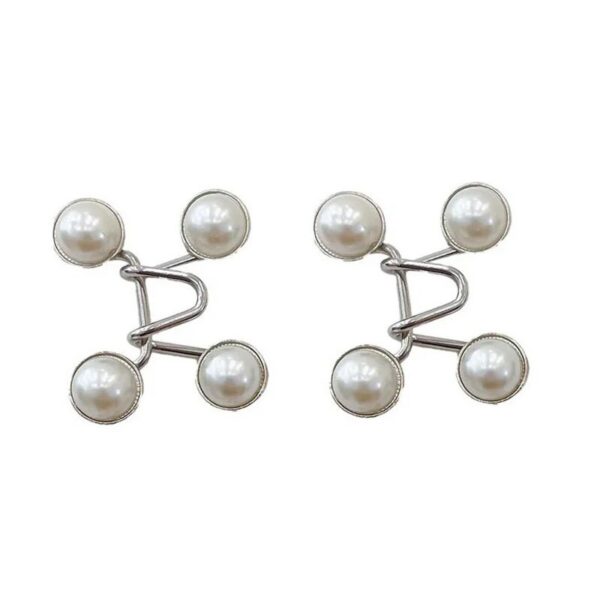 4c14c66c0fecc879 2pcs Skirt Pants Tighten Brooches Jeans Adjustable Waist Clip Button Pearl Women's Brooch Set DIY Clothing Accessories