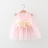 Summer Sweet Baby Girl Party Evening Dresses Wedding Flower Petal Mesh Birthday Princess Kids Costumes 0 To 3 Years Old Toddler