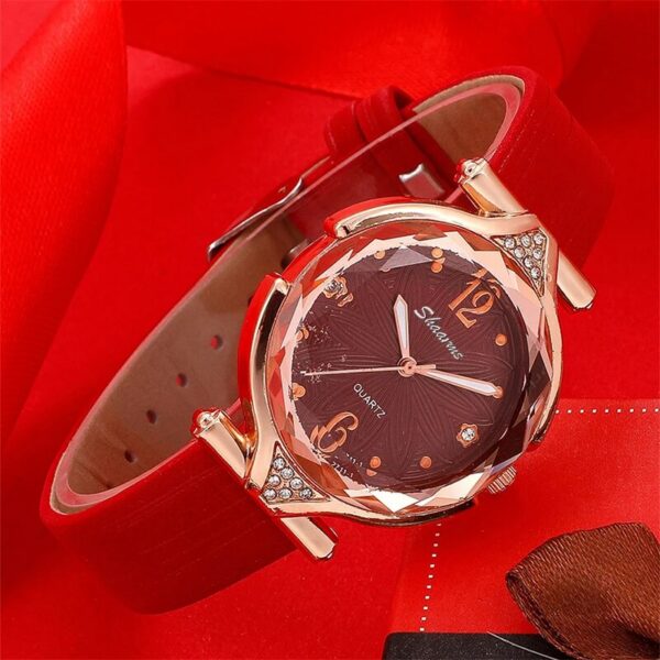 4c21953880b347d4 New 5pcs Set Watches Women Leather Band Ladies Watch Simple Casual Womens Analog WristWatch Bracelet Gift Montre Femme