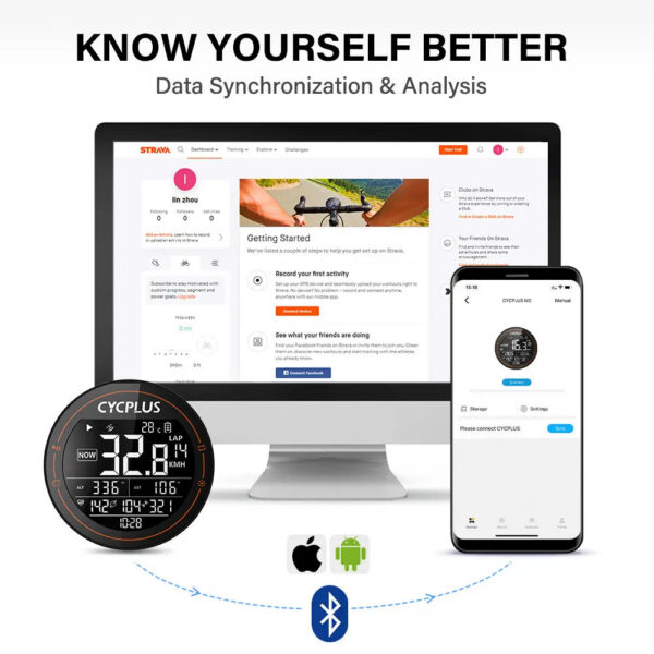 4c26d7bc98ec13d1 CYCPLUS M2 Cycling Bicycle Accessories GPS Bicycle Computer Wireless ANT+ Bluetooth Waterproof Speedometer Bike Cyclocomputer