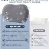 Camping Pillow for Sleeping, Memory Foam Travel Pillow, Cooling Small Pillow for Camp,Backpacking,Trip,Breathable & Waterproof Cover (1, Blue)