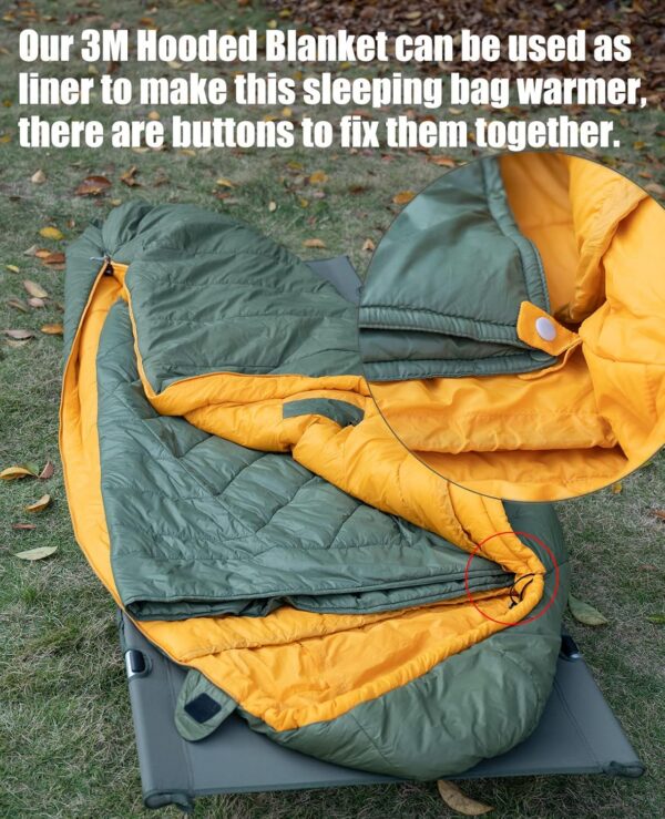 iClimb 3M Thinsulate Insulation Mummy Sleeping Bag with Compression Sack Ultralight Compact Warm Washable for Adults Indoor Outdoor Backpacking Camping Hiking