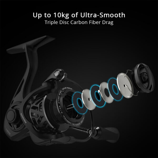 4c34f42e03f6000c KastKing Zephyr Light Weight Spinning Reel 7+1Ball Bearings 10 kg Carbon Fiber Drag for Bass Saltwater Fishing Coil