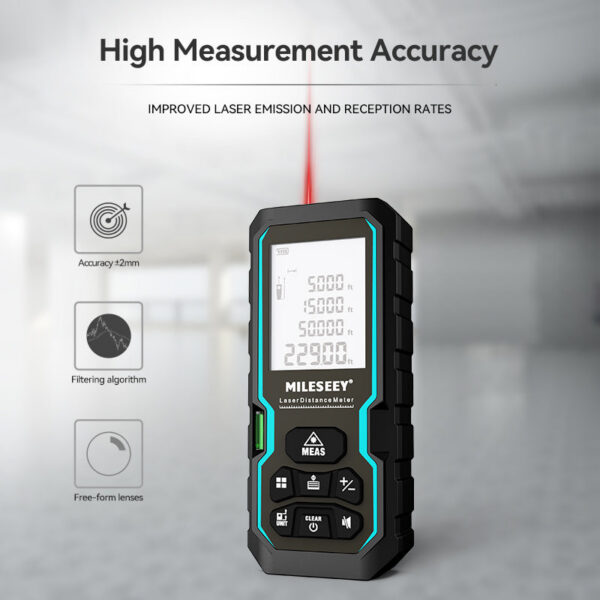 4c4d5151408d7605 MILESEEY S6 Tape Measure 40M 60M 80M 100M Laser Rangefinder IP54 Electronic Ruler Useful Measurement Tool