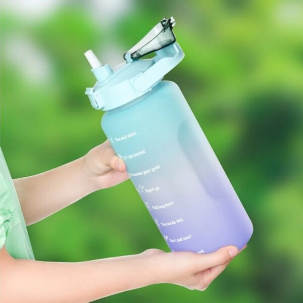 4c6244186acd9850 3Pcs Gradient Plastic Set Large Capacity Sports Water Bottle Outdoor Travel Gym Fiess Jugs Student Portable Cup WIth Straw