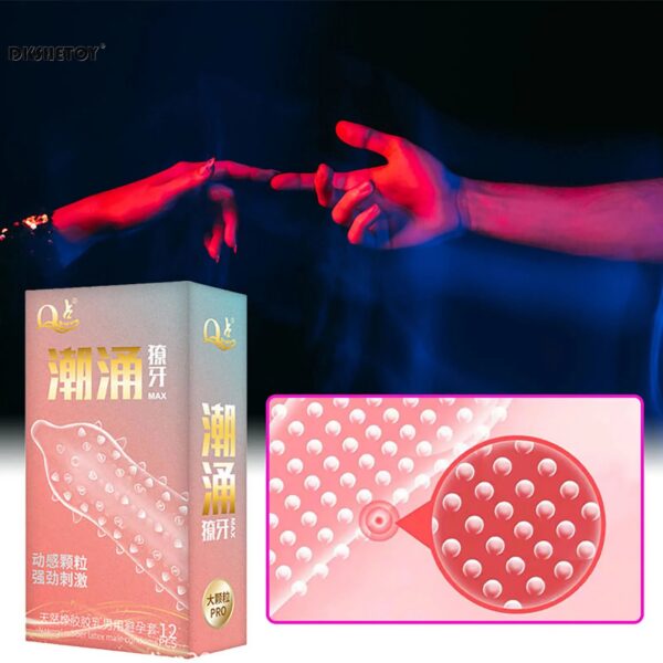 4c6993ed7f9c0858 Dots Condoms for men delay ejaculation G spot dotted ribbed penis sleeve cock Natural latex Pleasure Condom sex toys adults 18+