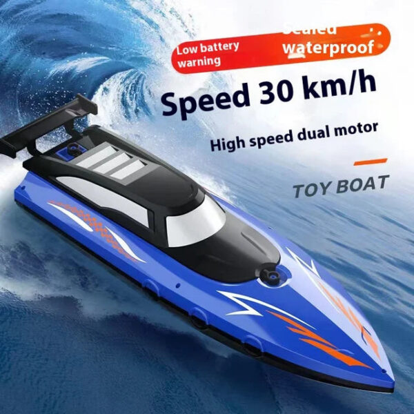 4c72c16c94588338 Cross-Border Electric Toy Charging 2.4G Control Boat Double Spiral Pulp High-Speed Water Remote Contr