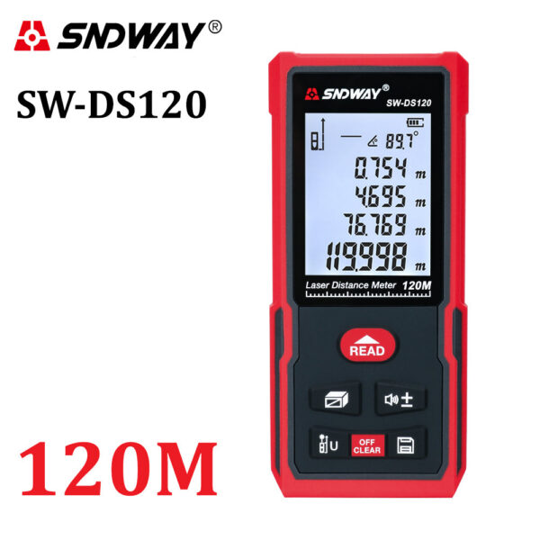 4c857842ce1d6127 SNDWAY Laser Meter 50m 70m 100m 120m Rangefinder Digital Range Finder Trena Roulette Ruler Distance Measuring Tape