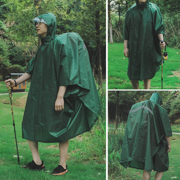 4c8e956e72ca39b8 Waterproof Raincoat with Hood Cycling Cover Hiking Hooded Coat Jacket Motorcycle Rain Poncho Picnic Mat