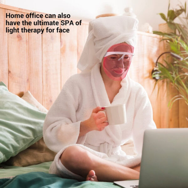 4c9803a12a7bdff3 L E D Face Mask Light Therapy, 7 Colors Therapy Mask, Red & Blue for Face, Skin Care, Portable Rechargeable