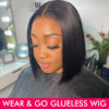 4ca3c7f02ec42b47 Wear And Bob For Women 180% Straight Glueless Ready To Go Human Hair Wigs Pre Cut Lace Air Wig Sale
