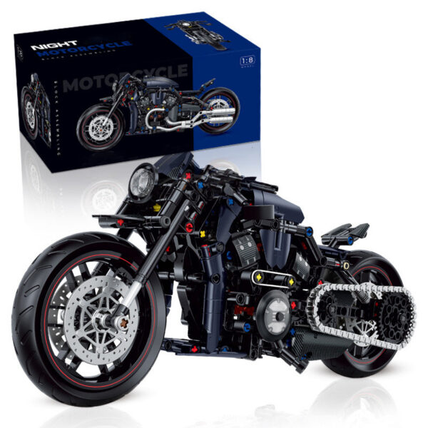 4ca4d92eed981c5b New 1:8 Night Racer Motorbike Building Blocks Sets MOC Bricks Motorcycle Model Christmas Gifts for Boys Kids Children 623pcs