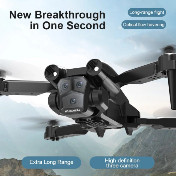 4cb486c4ab257f6a New M4 Drone 4K Professinal With Wide Angle Triple HD Camera Foldable RC Helicopter WIFI FPV Height Hold Apron Sell