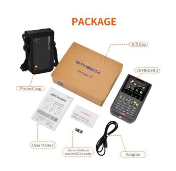 GTmedia 2 meter DVB-S2/S2X H.265 Meter Satellite Finder than V8 FINDER PRO vs satk ST-5150 ws-6933