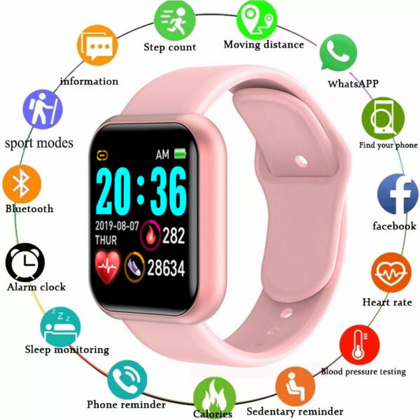 Multifunctional Smart Watch Men Women Bluetooth Connected Phone Music Fiess Sports Bracelet Sleep Monitor Y68 Smartwatch D20