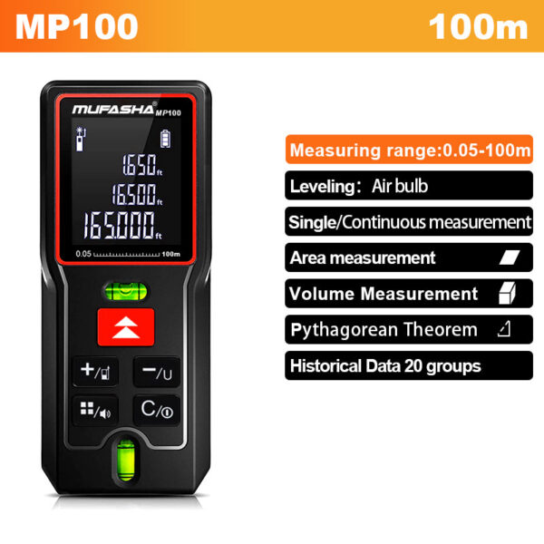 MUFASHA Portable Laser Distance Meter Degital Measuring Tool Rangefinder