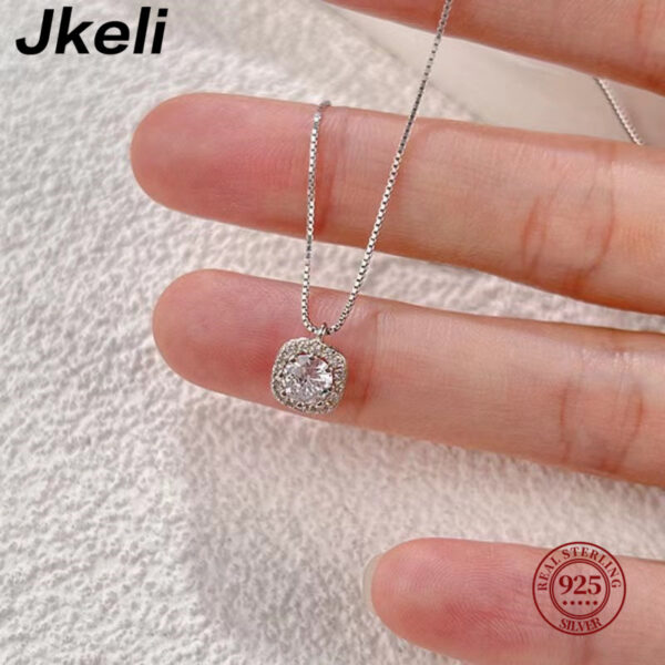 Jkeli NEW 100% Sterling Sier Winter Collection Sparkling Love Necklace Fit DIY Women Fashion Original Jewelry Gift