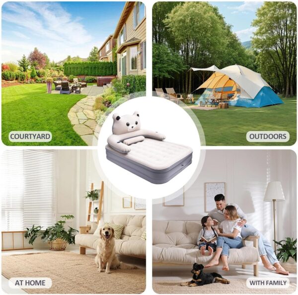 4cd66b9baaf40531 Inflatable Mattress Twin Size,Quick Inflation Deflation Camp Mattress Pad - Comfort Inflatable Bed, High Blow up Airbed for Home, Camping, Picnic