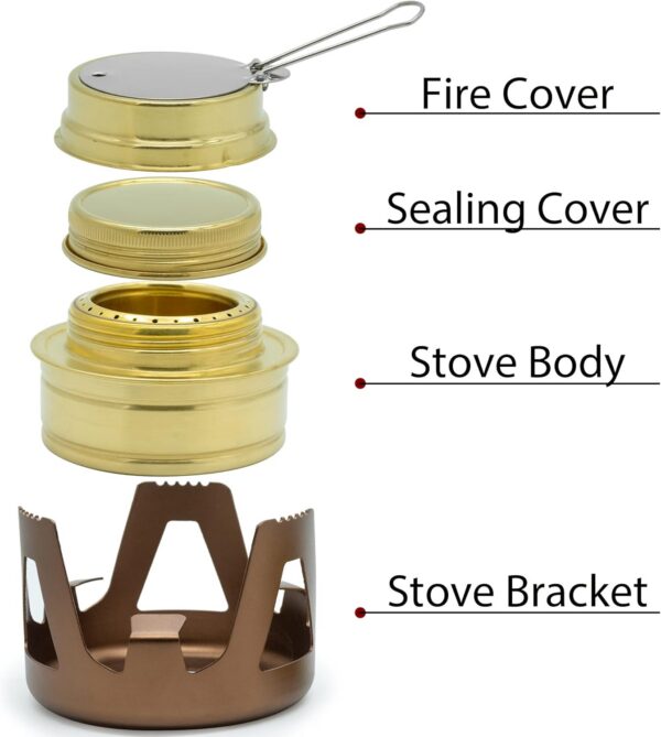 4ceab5b806a7aae2 Famgee Outdoor Mini Portable Alcohol Stove Burner for Backpacking Hiking Camping Survival (Gold)