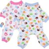 4ceb5553c6f8baff 2-Pack Dog Clothes Dogs Cats Onesie Soft Dog Pajamas Cotton Puppy Rompers Pet Jumpsuits Cozy Bodysuits for Small Dogs and Cats