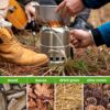 4cfde313d50cfd97 Ohuhu Rocket Stainless Steel Lightweight Camping Stove - Wood Alcohol Portable Outdoor Cooking Picnic BBQ Hiking with Mesh Bag