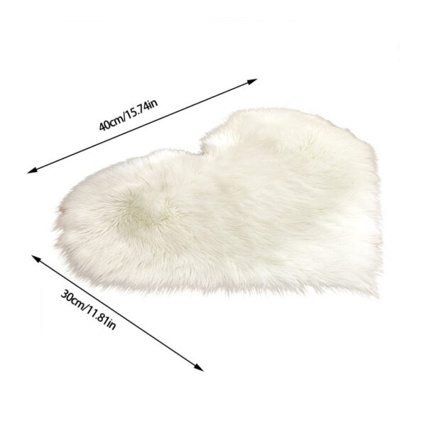 4cffb9614cb43ca4 30x40cm Small Size Heart Shaped Fluffy Rug Shaggy Faux Wool Carpet Sofa Cushion Living Room Bedroom Decorative Floor Mats