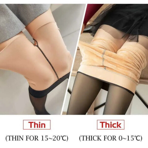 4d254966f2a12417 Socks Hosiery Plus Size Winter Women's Sock Pants Thermal Translucent Pantyhose Woman Warm Leggings Fake Stockings Fleece Tights Skin Effect