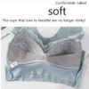 Women Lace Bra Camisole Underwear Bue L XL XXL Breathable V Neck Gather Up Soft Comfortabl Casual
