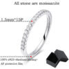 Smyoue Test Passed Moissanite Matching Wedding Diamond Band for Women Sterling Sier Female Crown Single Tail Ring
