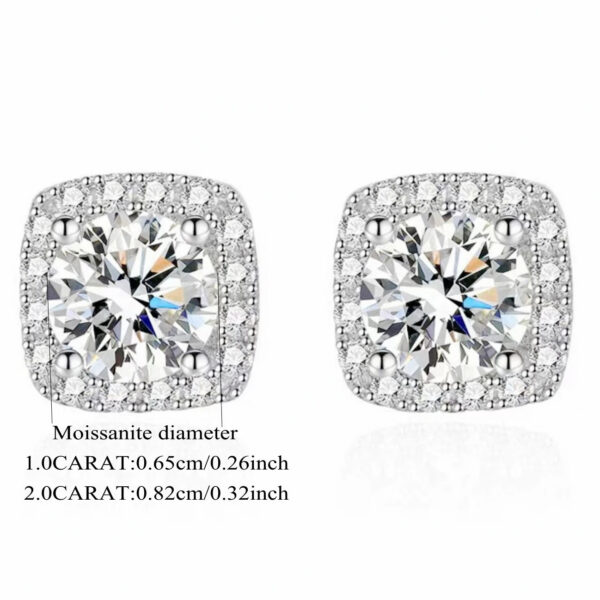 4d49f84749b143e1 925 Sterling Silver 1-2 Carat Moissanite Stud Earrings Hip Hop Rock Style Couple Men Women Anniversary Birthday Gift